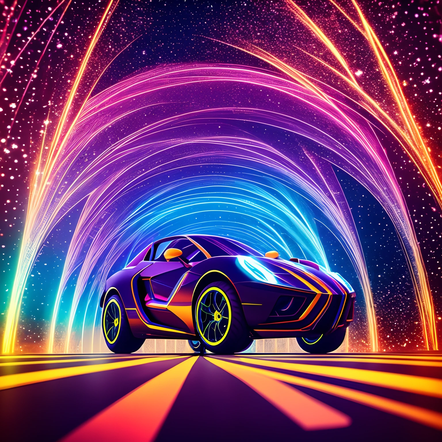 A futuristic psychedelic trip, Trilha das Luzes, Bokeh, Motor Unreal 5.1