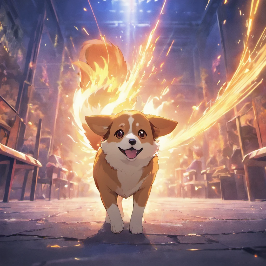Corgi Chinese illustration movie lighting effects