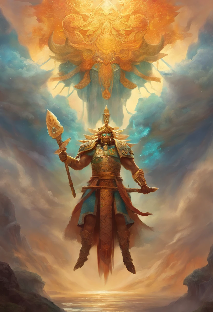 tlaloc dios de la lluvia, volando, dia lluvioso, forma humana, musculoso, hombre