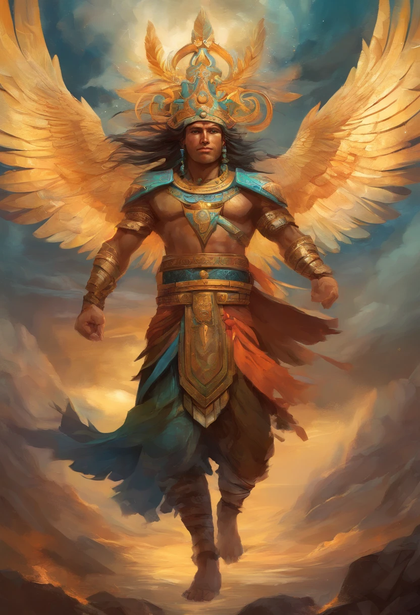 tlaloc dios de la lluvia, volando, dia lluvioso, forma humana, musculoso, hombre