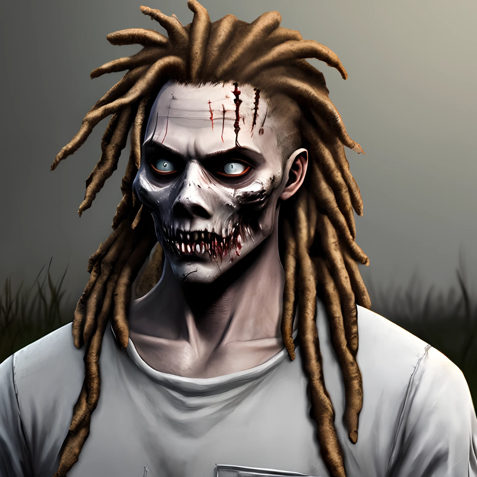 Dayz , Zombis, URSS, photoreallistic, homme blanc dreadlocks