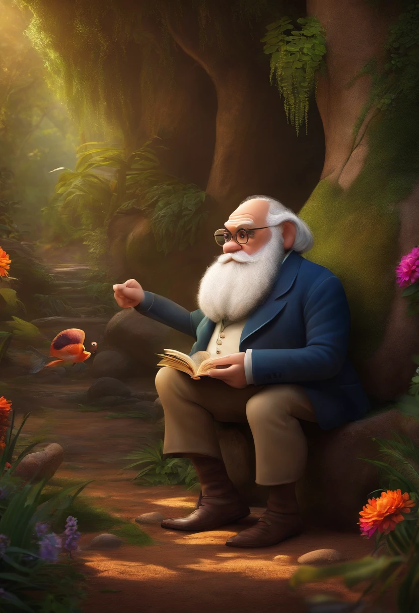 charles darwin estilo disney pixar