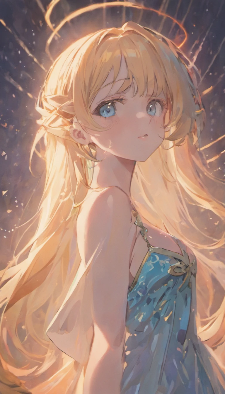 sideface,closeup cleavage,one-girl,pale-blue( reasonable design, Clear lines, High sharpness,Best quality, Very detailed, Masterpiece, movie light effect, 4K )