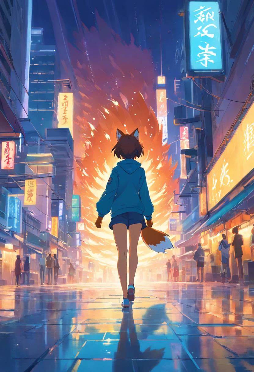 The fox painting style should be a little more cyberpunk