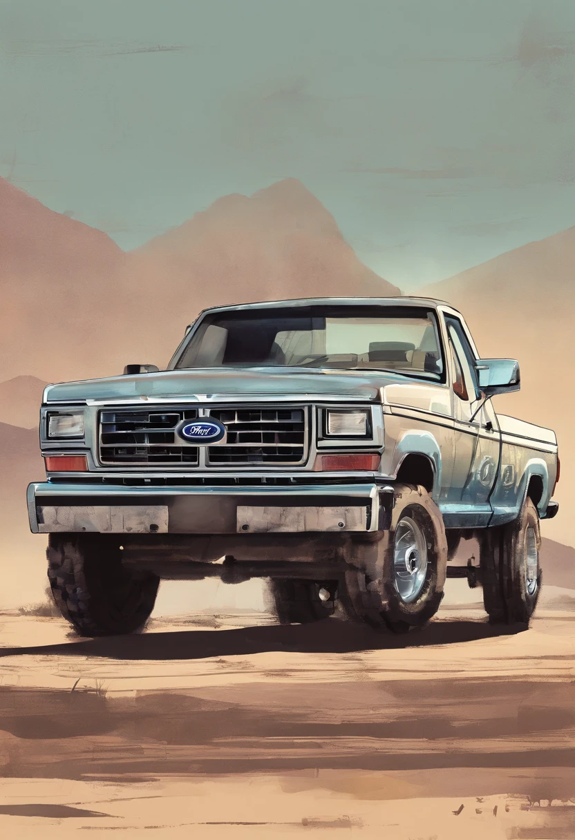 ford pickup truck from the 80s, text "El Pelavacas'.