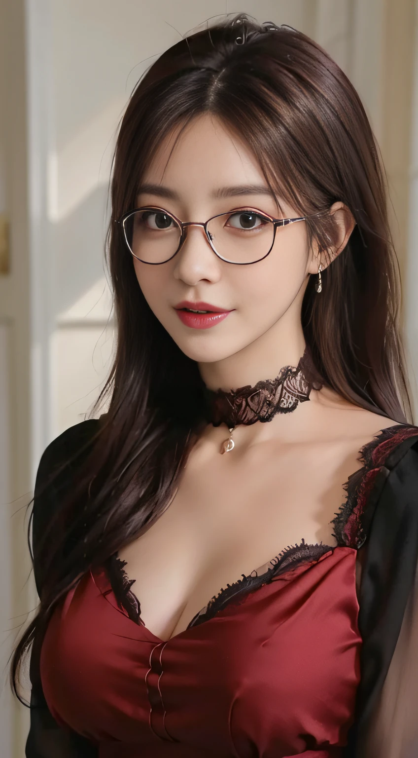 (8k, 4k, best quality, highres, ultra high res:1.1), (masterpiece, realistic, photo-realistic:1.1), 1girl,  face, close-up, colorful glasses hijabi bellydancer, red lips,((big breast)), (big cleavage), (big cuvy hips), (narrow waist )  (looking at viewer:2), long eyelashes, eyeshadow,  small face, big eyes,bare shoulders, high contrast,ultra-high-definition, outstanding details, 8K, Blush face, attractive collarbone, sexy shoulders, blushing cheeks, nikon z9, 30mm lens, sharp focused face, f/4, iso 200, shutter 1/250, beauty light, medium shot, raw ,intricately detailed, award winning photograph, good contrast, high sharpness, facial symmetry, bokeh, ultra-detailed