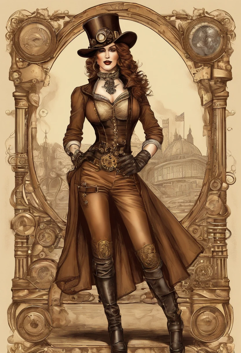 There's a woman wearing a Steam Punk hat and holding a gun.., menina Steampunk, usando trajes Steampunk, menina inventora steampunk, (Steampunk), ( Steampunk ), estilo steampunk, Steam-punk, Steampunk Fiction, steampunk aesthetic, uma deusa Steampunk bonita, steampunk mulher anime bonita, Steampunk, fantasia Steampunk, estilo de fantasia steampunk, arte steampunk, arte digital steampunk, roupas Steampunk