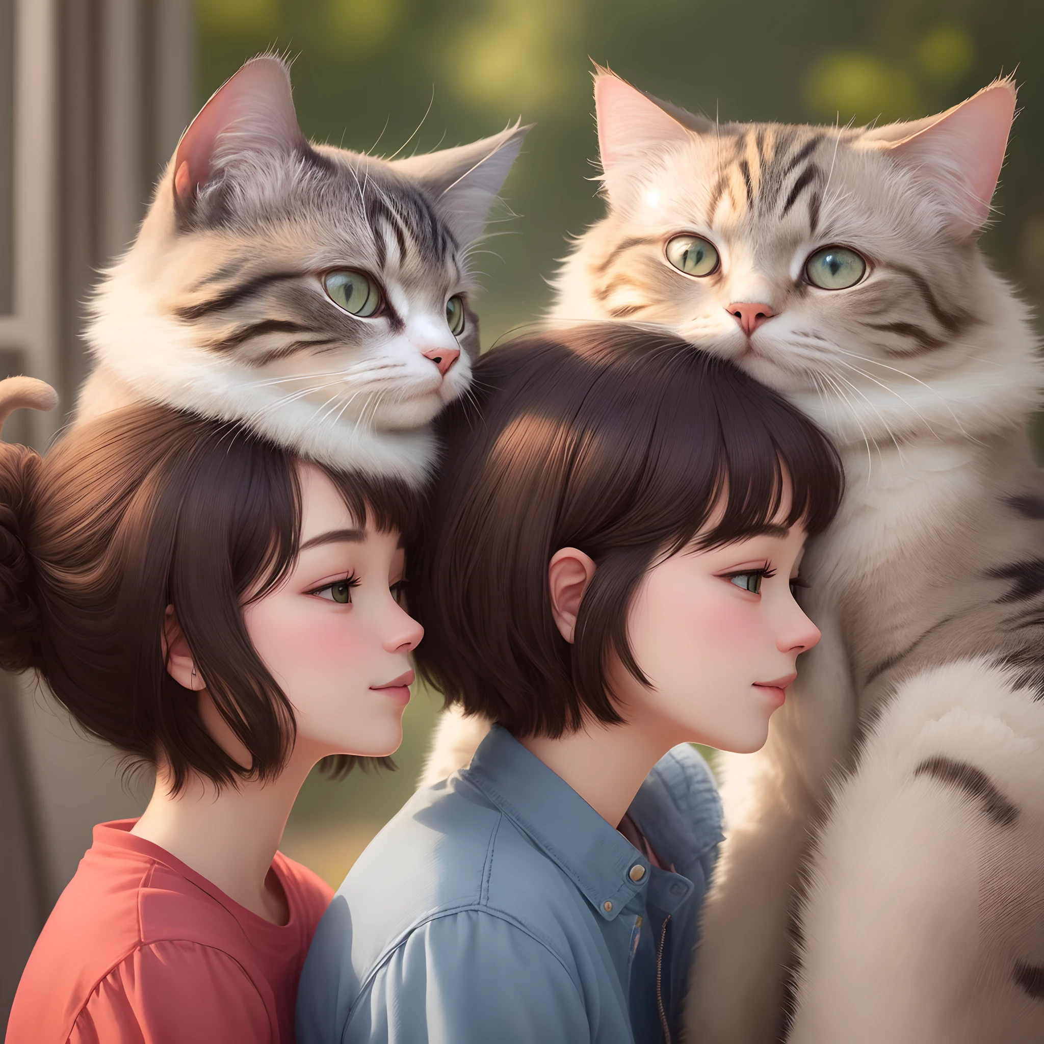 Discreet matching cat couple profile pictures