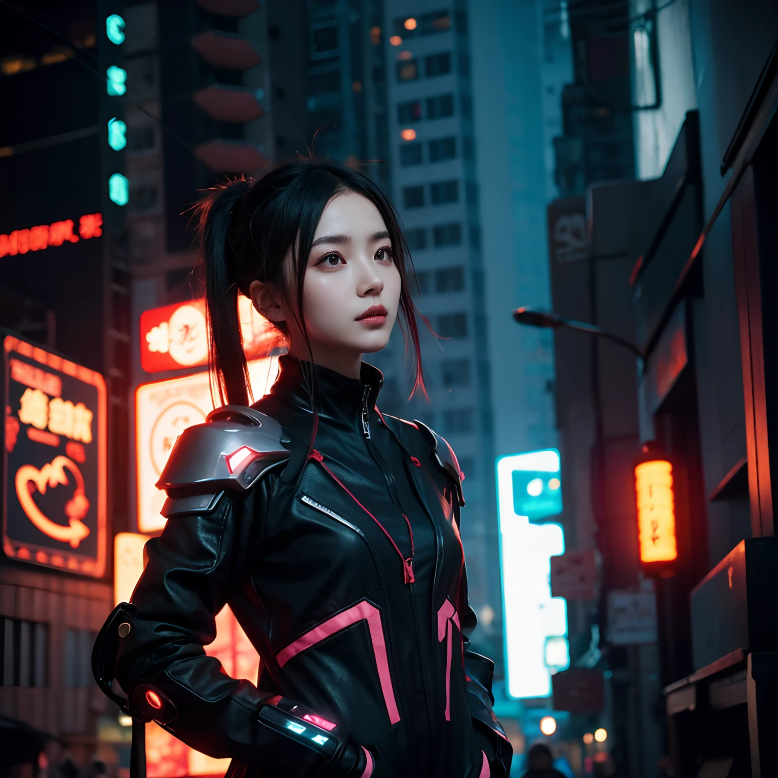 nezha，ember，Cyberpunk style