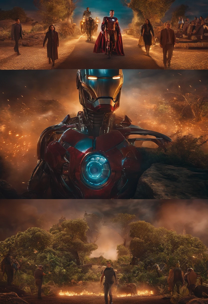 todas as integencias artificias dos filmes juntas em uma cena, The Super Machine, wallee, halle, jarvis, ultron e outros...