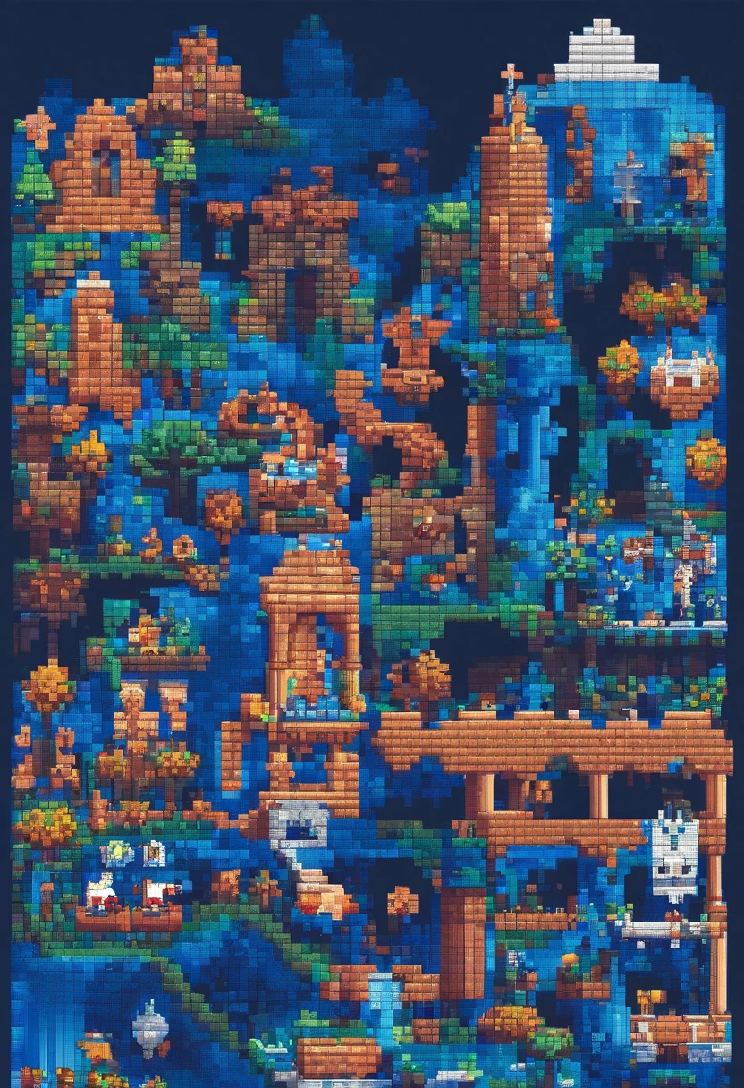 Inimigo cavaleiro jogo pixel art azul escuro