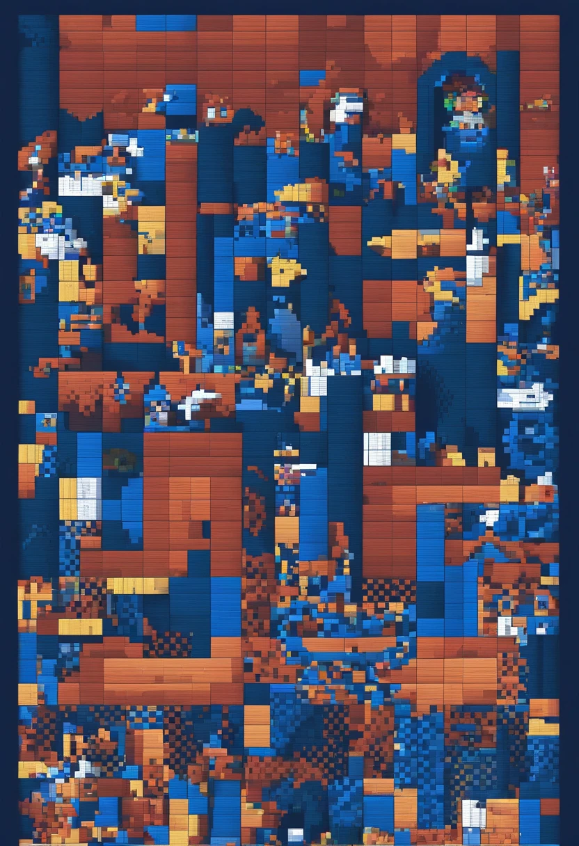 Inimigo cavaleiro jogo pixel art azul escuro