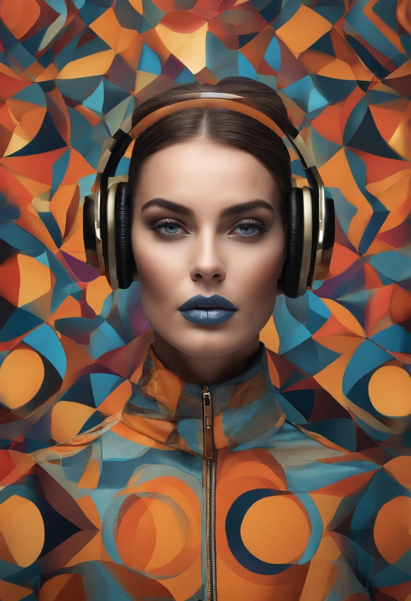 Perfect centralization, coruja bonita, Use uma jaqueta, wearing sunglasses, Usando fones de ouvido, alegria, Standing position, beleza abstrata, Centrado, looking at the camera, Facing the camera, Approaching perfection, Dynamic, altamente detalhado, liso, foco nítido, 8k