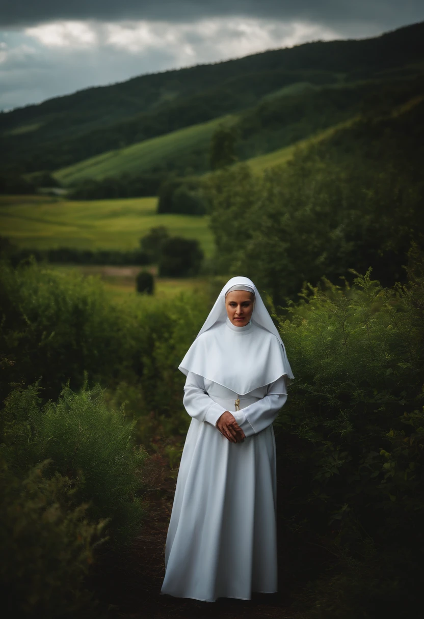 Photo from hidden camera of a very  nun