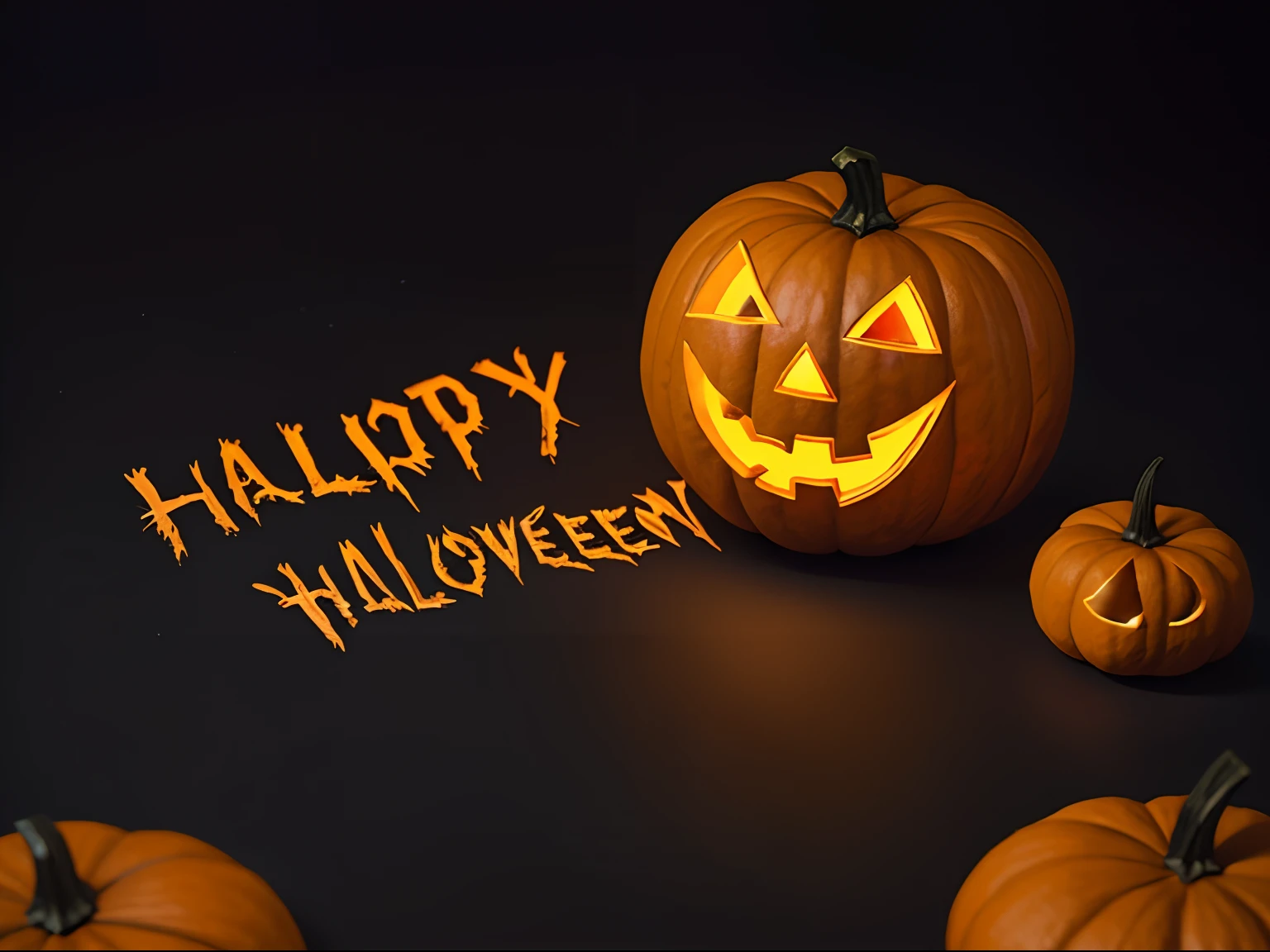 Writing "Happy HALLOWEEN" in WORD, black background, -tilde -art, correct spelling