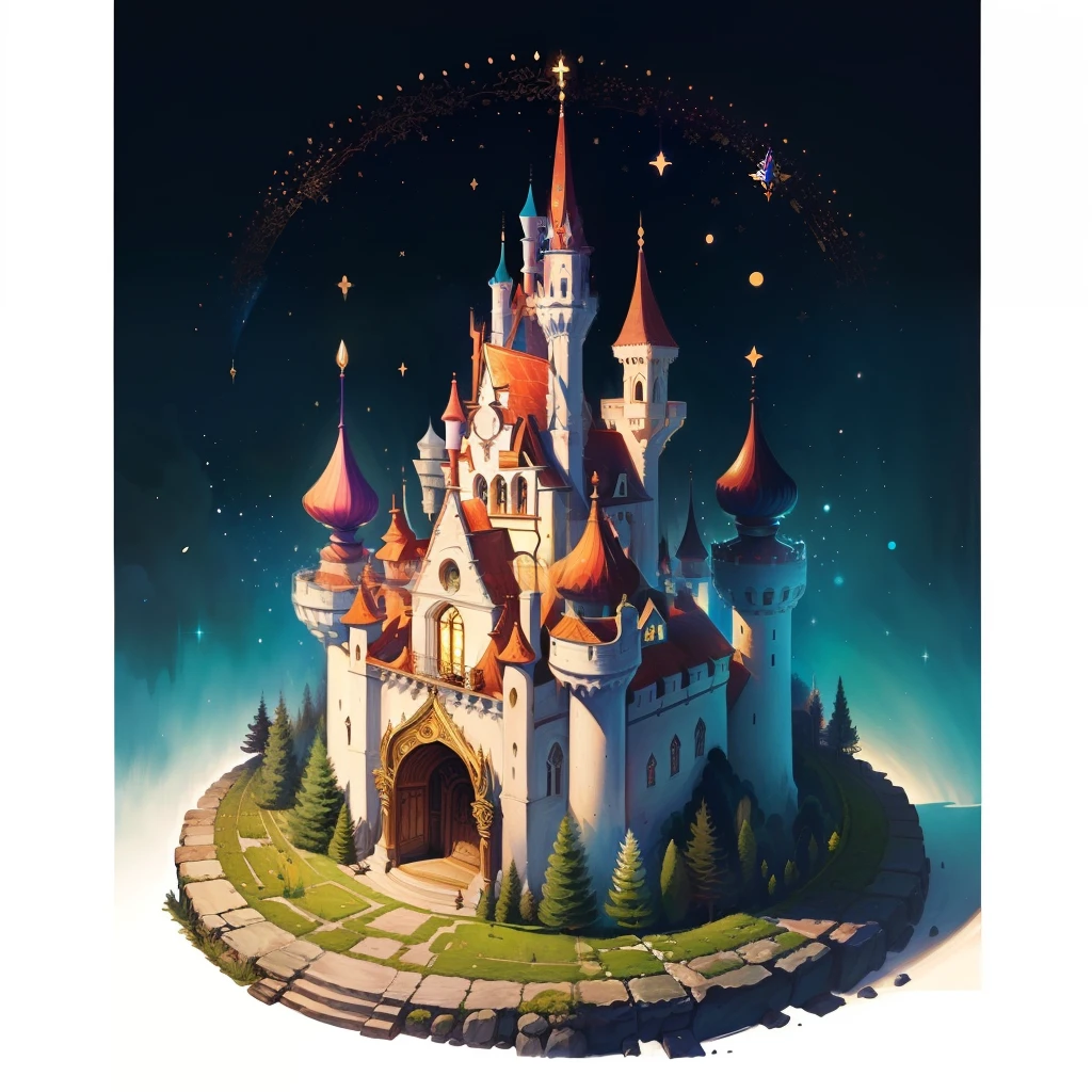 Illustration magical fairytale full colored