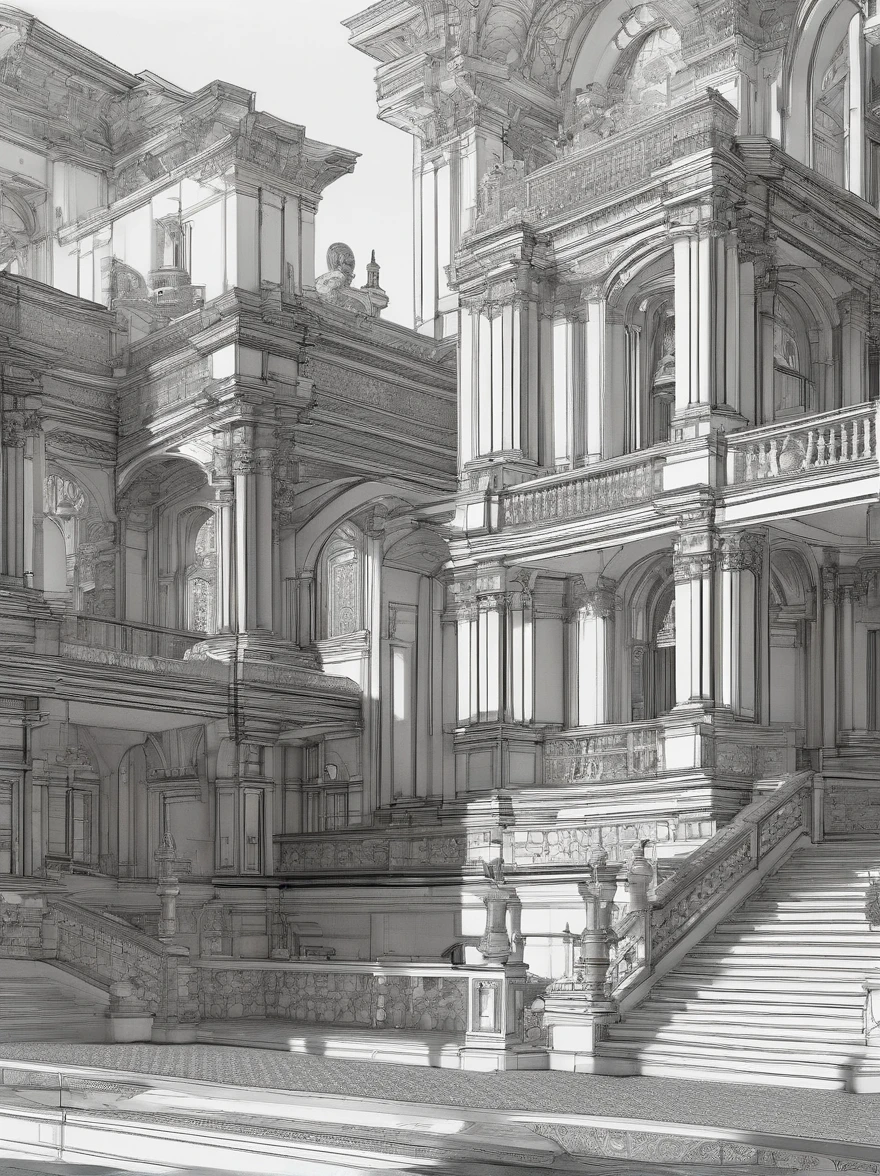"Highly detailed architectural and mechanical 3D blueprints, Precise measurements and specifications, Complex mechanical parts, Accurately represent materials and textures, Technical drawings with clear annotations, Professional-grade detail and accuracy."