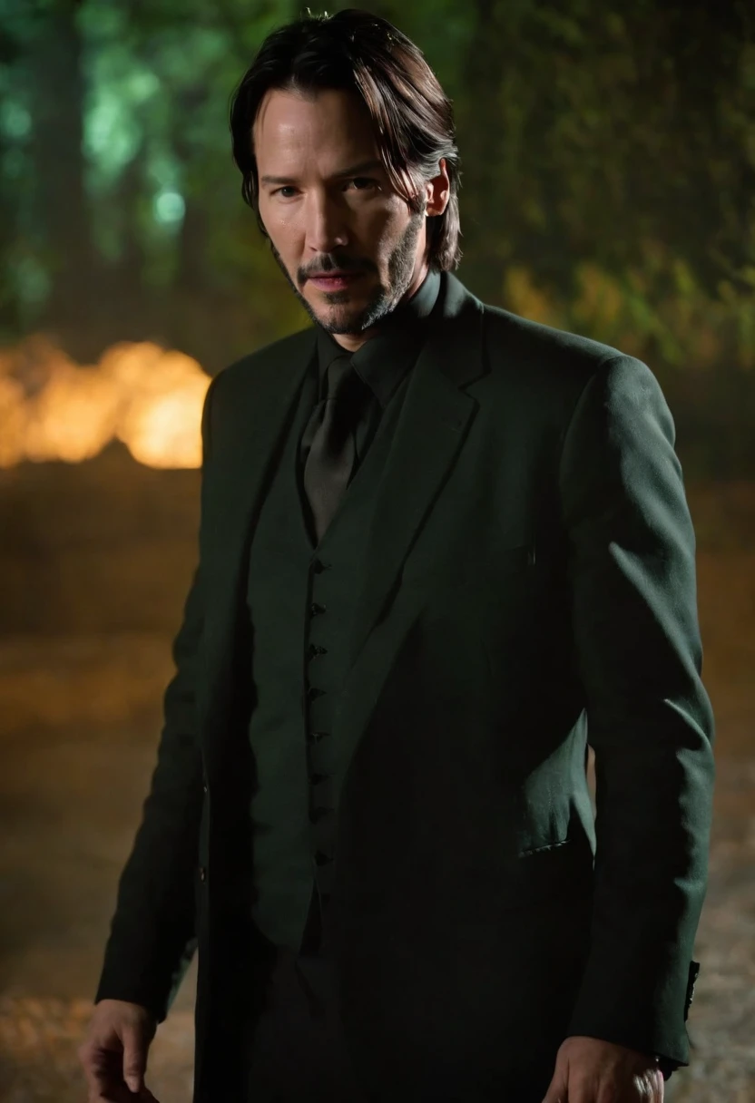 Keanu Reeves vestido de Neon do matrix
