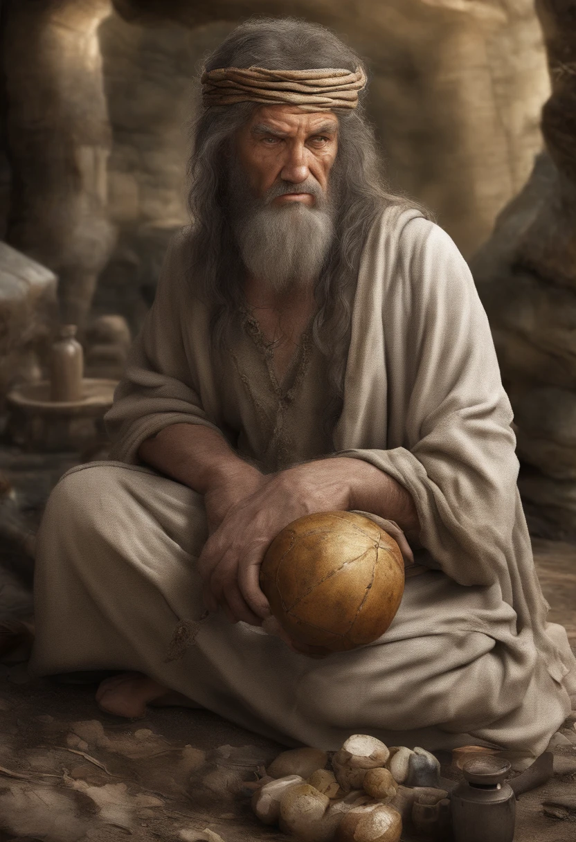 Image of Job from the Bible maintaining his faith even in the face of suffering