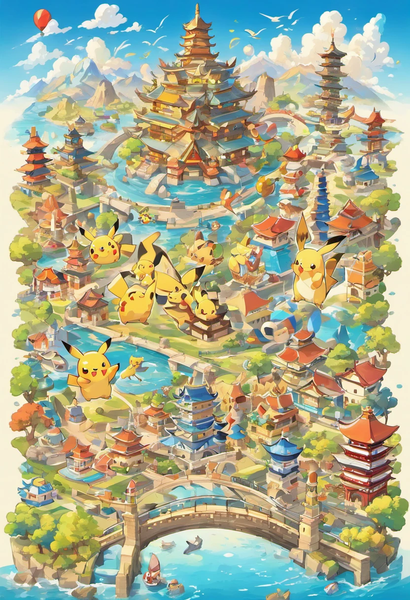 a set of travel and landmarks icons including the world's landmarks, castles and temple details, japan travel and tourism, detailed buildings, european japanese buildings, all buildings on bridge, many buildings, 3 0, european buildings, lots of buildings, cities, tourist destination, flat illustration, detailed scenery —width 672, soaring towers and bridges, minimalist cartoon style, monumental structures