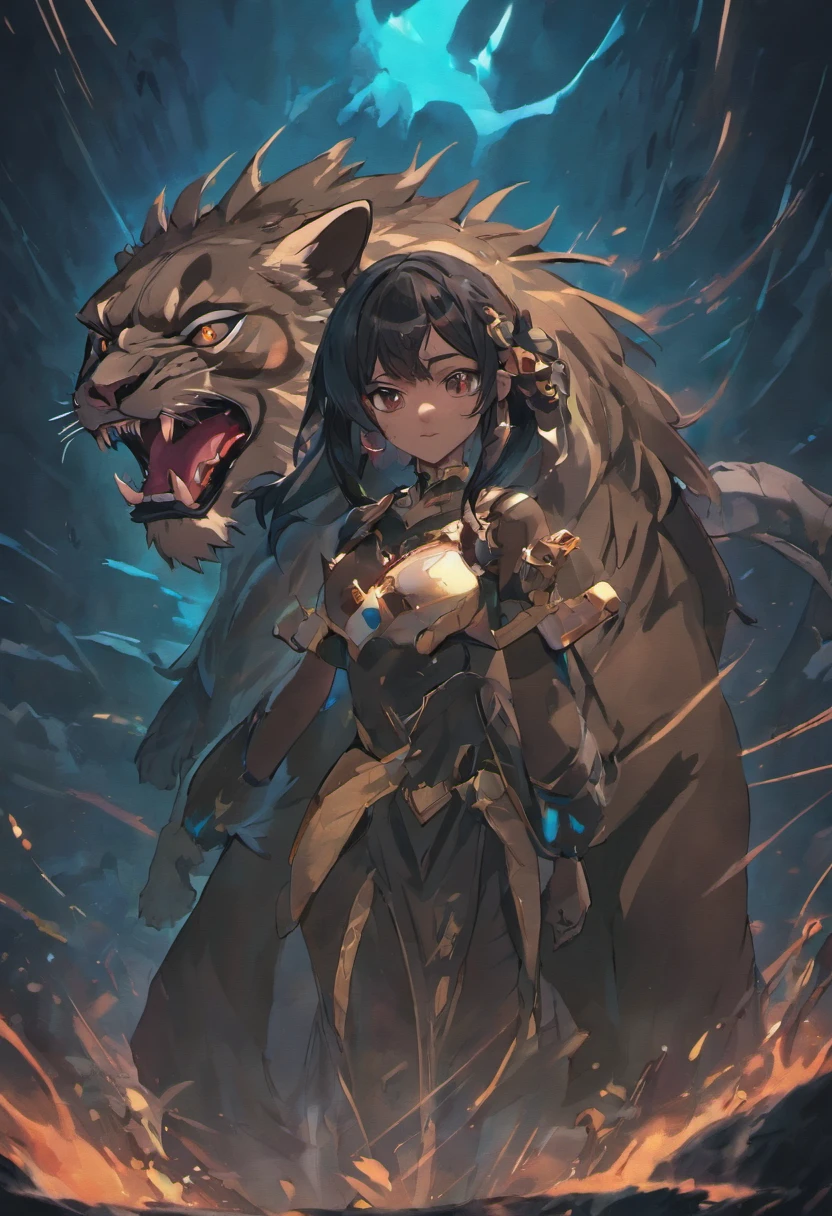 3d，32K resolution，Unreal Engine5，Mayan mythology，Higher than mountains,A huge wild black jaguar，Dark style，huge fangs，Huge body contrast