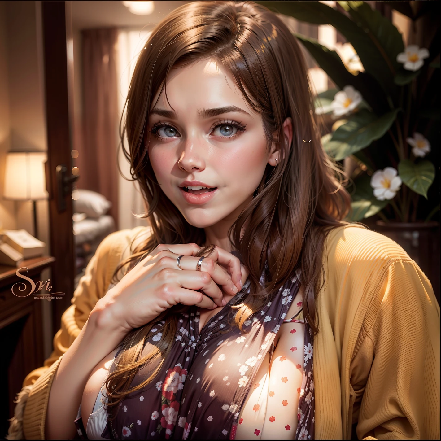 Lori huge breasts cleavage，Height one meter four，Childlike face，The reveal panties