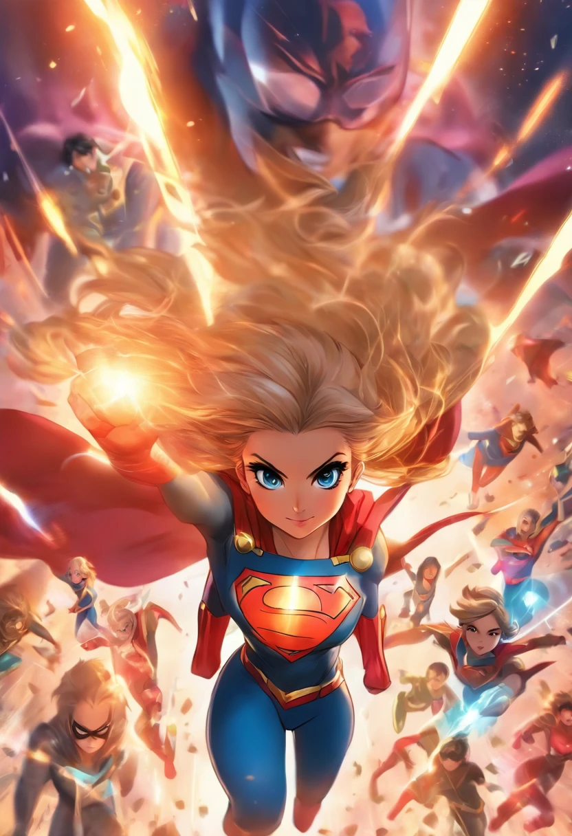 a cartoon illustration of a woman and a child in a superhero costume, super-hero girl, supergirl, super powers, super heroes, super power, super merge, superheroes, super hero, superhero, superpowers, super model, next gen, superhero portrait, super hero art, super heroine costume, super rich, super strong, dc comics art style, hero