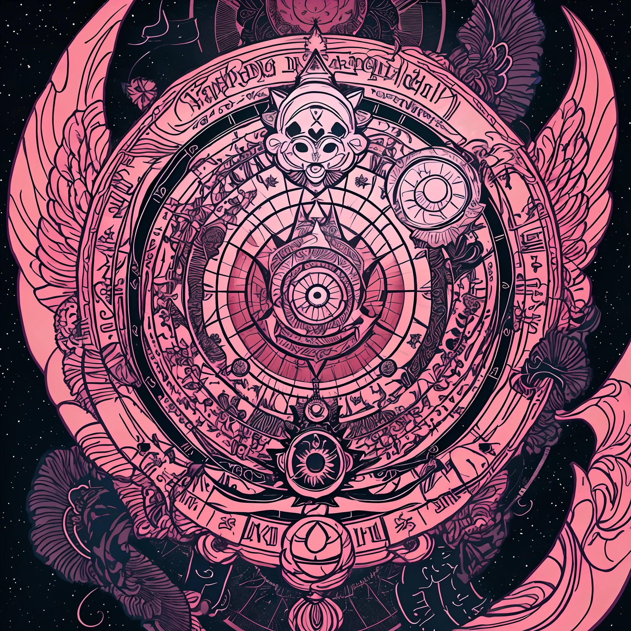 Create a cover image for a redbubble store that sells merchandise relating to astrology sex and the occult themes.
