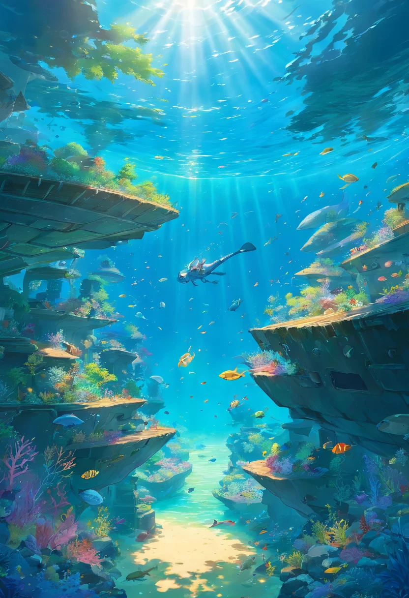 criaturas do fundo do mar,Ship navigation,Detailed underwater scenery,atmosfera sombria e misteriosa,majestosas ondas do oceano,organismos bioluminescentes,Mythical sea monsters,shipwreck,mergulhadores explorando as profundezas,recifes de corais e peixes coloridos,ancient underwater ruins,Ship mast standing,plastic debris floating,crystal clear waters reflecting sunlight,serene and peaceful underwater world,underwater flora and fauna,mechanical wetsuits,Bright Jellyfish,floatsam e jetsam cobrindo a praia,Aquatic life struggling to survive,broken plastic objects,Blooms of poisonous algae,Tesouros afundados escondidos na areia,Ruined fishing net intertwined in corals,recuperados pela natureza,plastic bottles and bags scattered along the coast,Imaginary creatures dwelling in the depths,Sparkling Underwater Caves,tesouros perdidos enterrados nas profundezas da areia,Mysterious underwater soundscape,Shimmering reflections on water,ship sails swaying in the wind,infinite expanse of the ocean,underwater world teeming with life, sereias com rabos verdes esmeraldas nadando, seios, sensual,