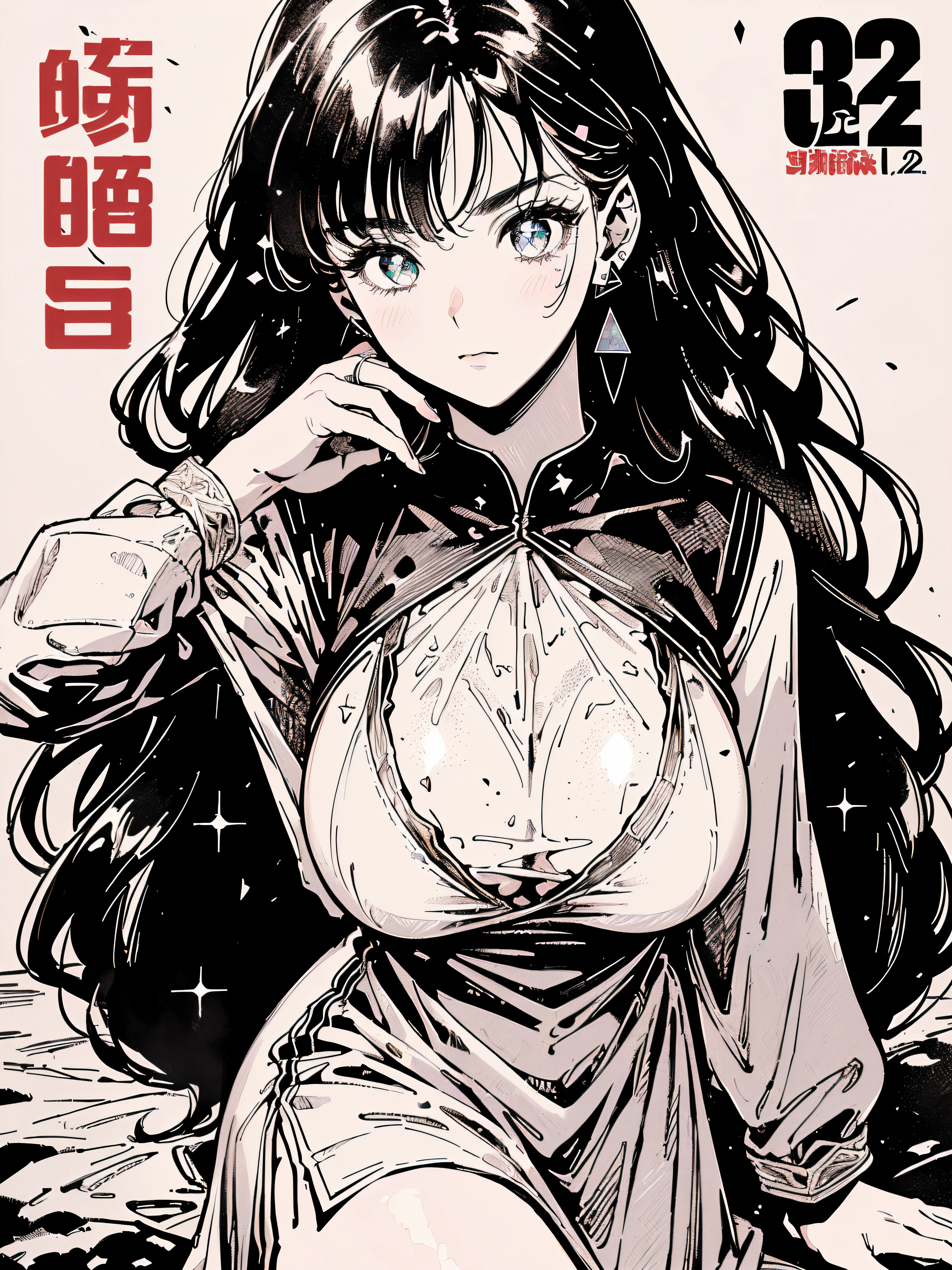 ((((((sailor dress, puffy long sleeves, frilld, on the flower bed,))))))((((Blush:1.2,Loose cuffs,))))(((((((Monochrome world, Use only shades of white and ruby and black, sparkling particles, geomerty:1.2, ))))))),((1girl,mature,Amazing,Sharp focus,seductive lady,Solo,From above:1.3,Loose knitwear ,thigh band,))(Masterpiece,Best quality, offcial art, Beautiful and aesthetic:1.2),((hyper HD,ore,Golden ratio,)) (16k),((Upper lens,Facial closure:1.2,focus onface:1.2,fox ears, (((slime-liked breasts))), (((Sagging breasts))))),(Physically-based rendering),Sharp focus, (((highdetailskin,))),intricate outfits,Delicate pupils,Cardiac pupils,Danfeng Eyes,((((detailed hairs|Long hair|Long bold side bangs|Cover your eyes|Naturally curly|Disheveled hair)))),Slender,(masterpiece sidelighting),(The sheen),(Beautiful hair,Beautiful eyes,)((unbelievable Ridiculous,)),((extremely_Detailed_Eyes_and_face)),AV actor,(Dynamic configuration: 1.2),Brilliant,Glossy, (Photorealistic), ((triangle earrings)), two-sided fabric,Ultra-precise depiction, Ultra-detailed depiction,