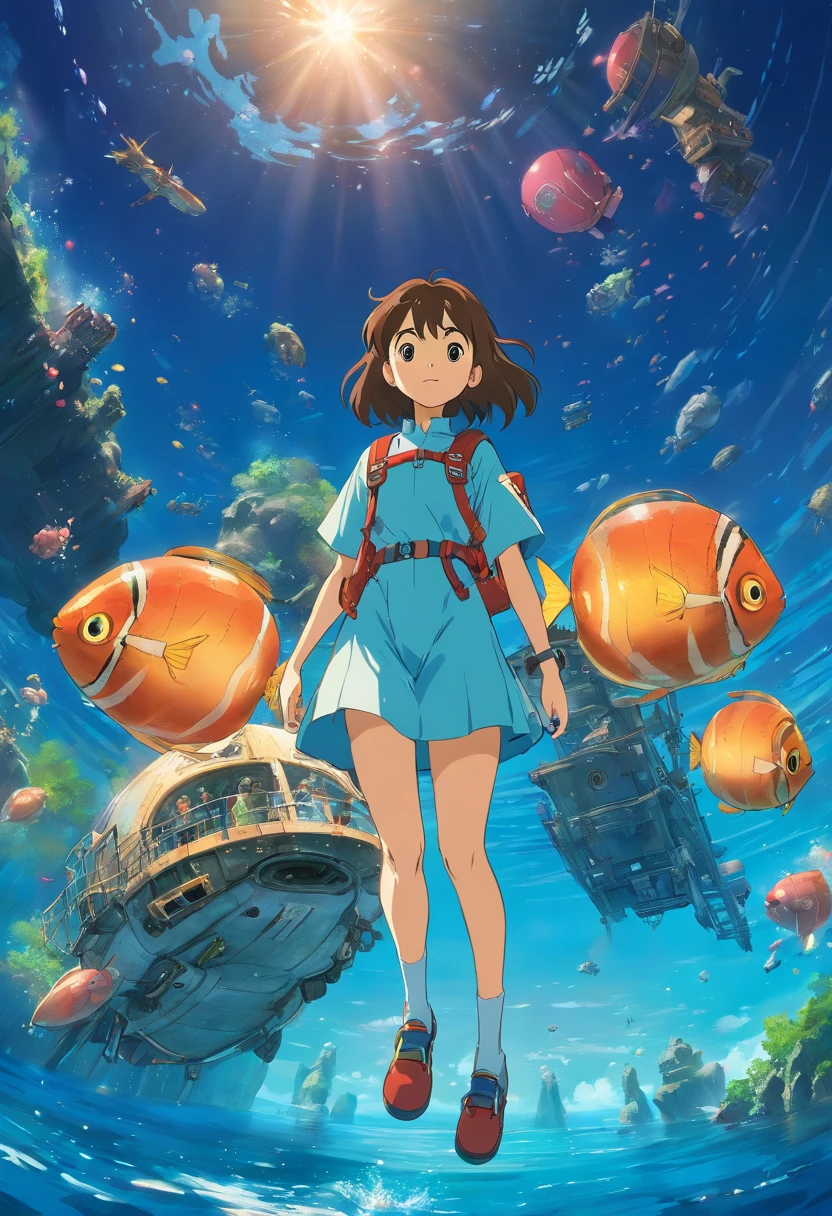 (A high resolution:1.2,hyper HD,space),Amy Ross,The astronaut,,Clear space,Starcloud，Shenzhou spacecraft，Fish swimming,suns rays,Deep-sea exploration,Adventure,Explore the unknown,Space equipment,Space World,high - tech,The astronaut,Depth,space photography,Colorful,Remote location,Adventure sports,Shipwreck exploration,Rich biodiversity,Vivid colors,Detailed textures,water Reflections,Sunlight penetrates water,A journey of discovery,depth perception,A thrilling experience