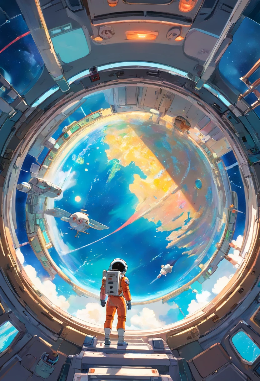 (A high resolution:1.2,hyper HD,space),Amy Ross,The astronaut,,Clear space,Starcloud，The astronaut stretched out his hand，Shenzhou spacecraft,suns rays,Space exploration,Adventure,Explore the unknown,Space equipment,Space World,high - tech,The astronaut,Depth,space photography,Colorful,Remote location,Adventure sports,Space station exploration,Rich biodiversity,Vivid colors,Detailed textures,light reflections,rays of sunlight piercing through,A journey of discovery,depth perception,A thrilling experience