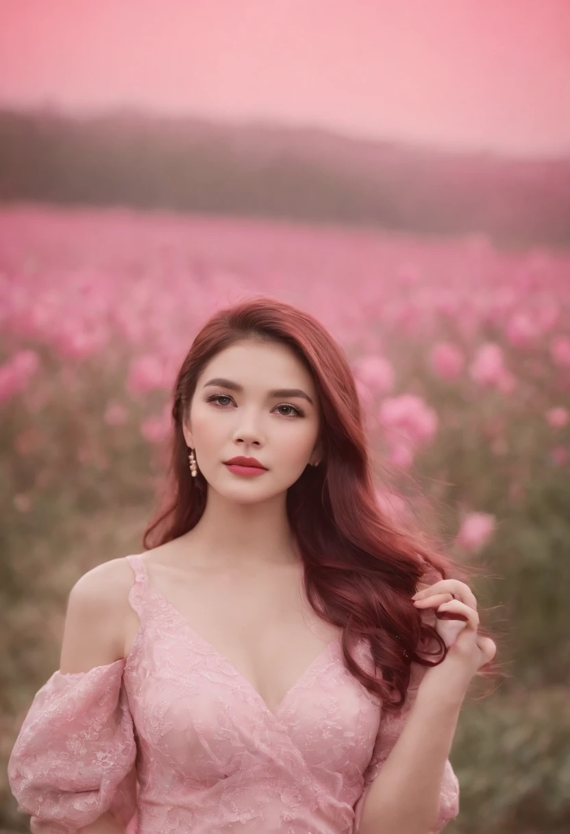 dengan ditampilkan puting warna merah muda (pink)