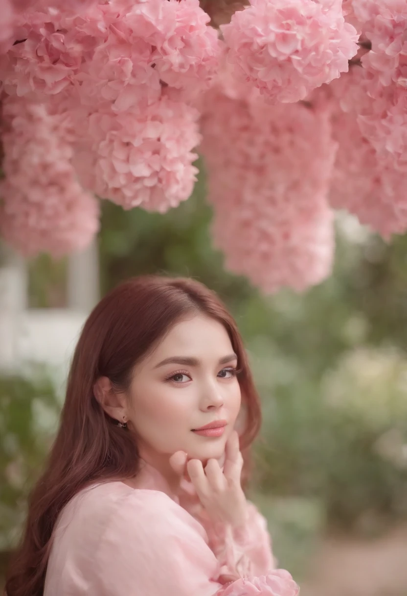 dengan ditampilkan puting warna merah muda (pink)