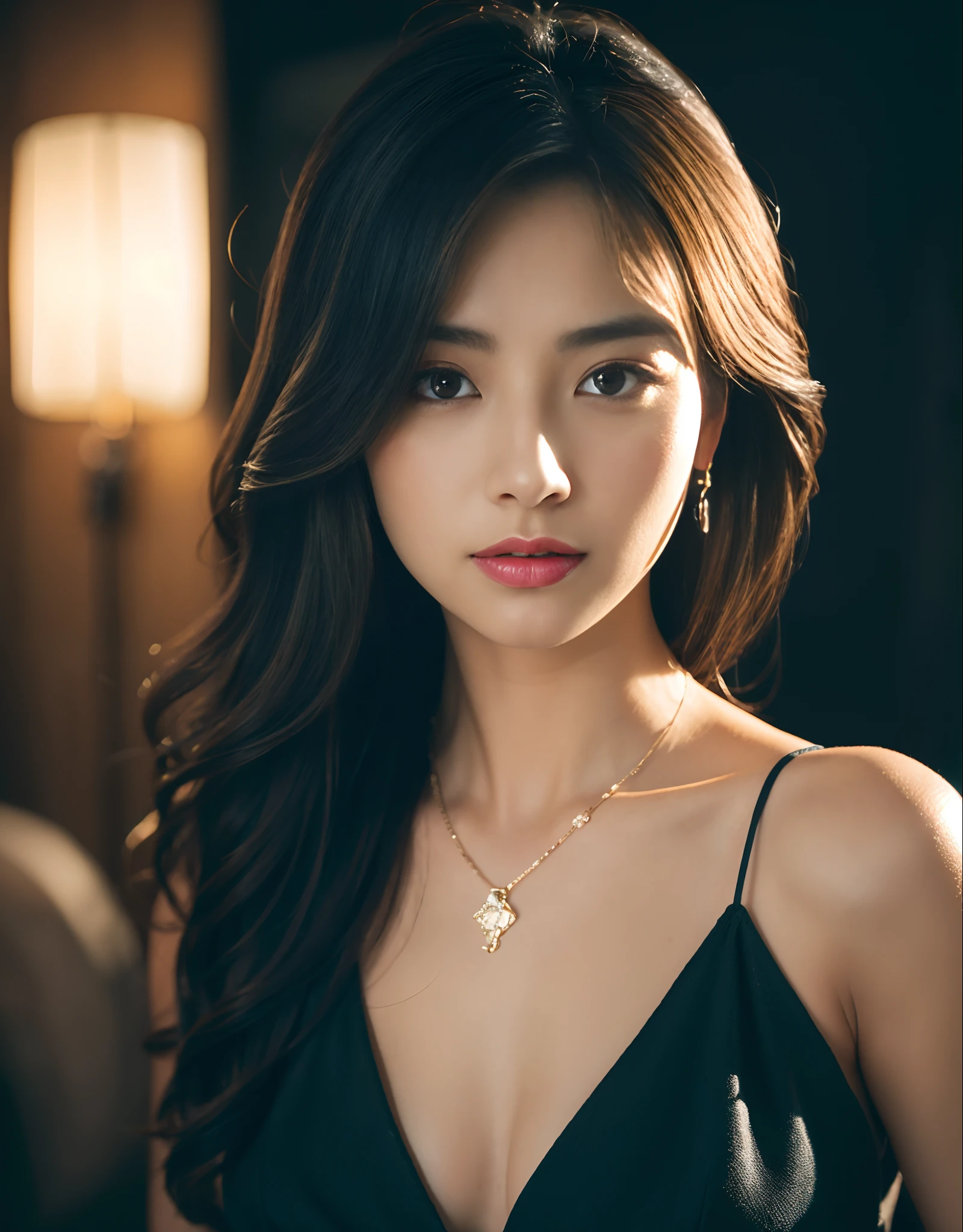 (8k、4k、top-quality、hight resolution:1.1)、(realisitic、Photorealsitic:1.1)、Close-up portrait of Japanese European、a 20 yo woman、1 girl in、独奏、faces、bangss、Ponytail Gold Hair、gradation hair、a necklace、耳Nipple Ring、s lips、Blue Eye、eyeshadows、mature、jewely、Beautiful fece、is standing、(small waist)、down town、natural skin textures、24mm、4k texture、Soft Cinematic Lights、RAW Photography、photorealisim、Photorealsitic、Convoluted、elegent、ighly detailed、foco nítido、((((Cinematic Look))))、soothing tones、Insane details、intricate detailes、Hyper-detailing、Low contrast、Soft Cinematic Lights、dim colors、exposure blend、HDR、Faded、Spaghetti Straps、detaileds、highly contrast、