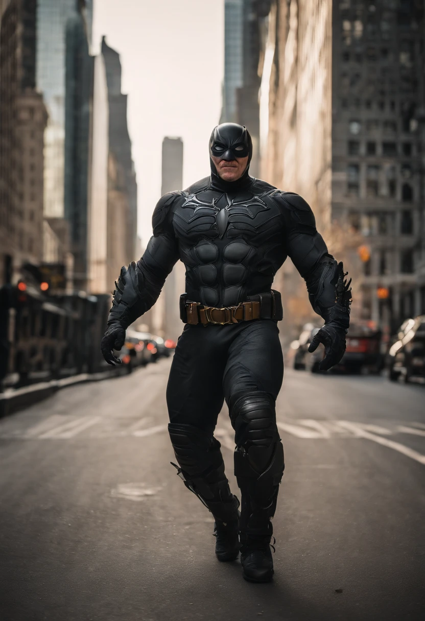 Venom screeming downtown NYC as he holds on with one arm, cinematic, dramatic light, golden hour, haze