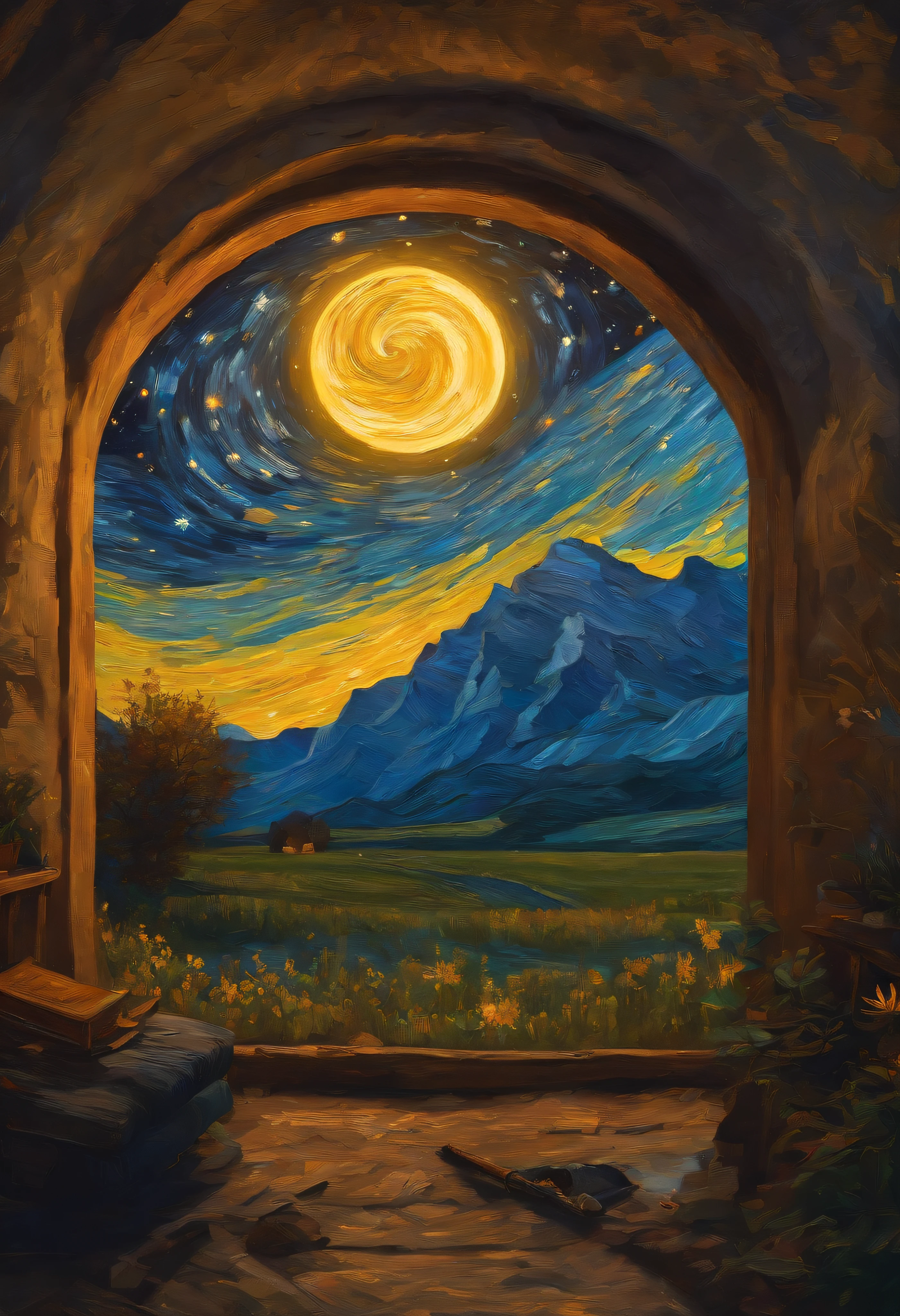 Noite estrelada van gogh, gamer