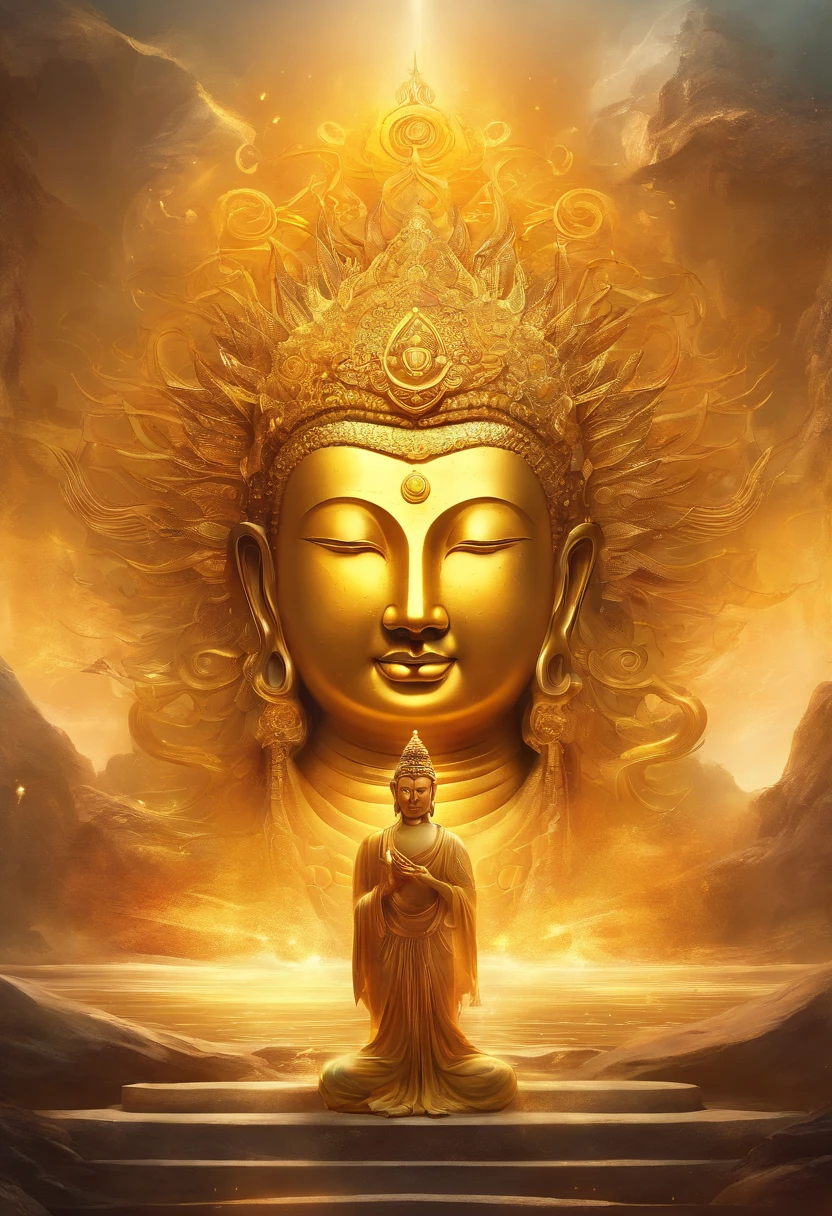 a deadly mimic transforming from an eldritch horror of tentacles and teeth back into a golden buddha statue, bones litter the surrounding dungeon, highly detailed, cinematic lighting, dark fantasy, muted colors, dramatic shadows, photorealistic, 8k, masterpiece