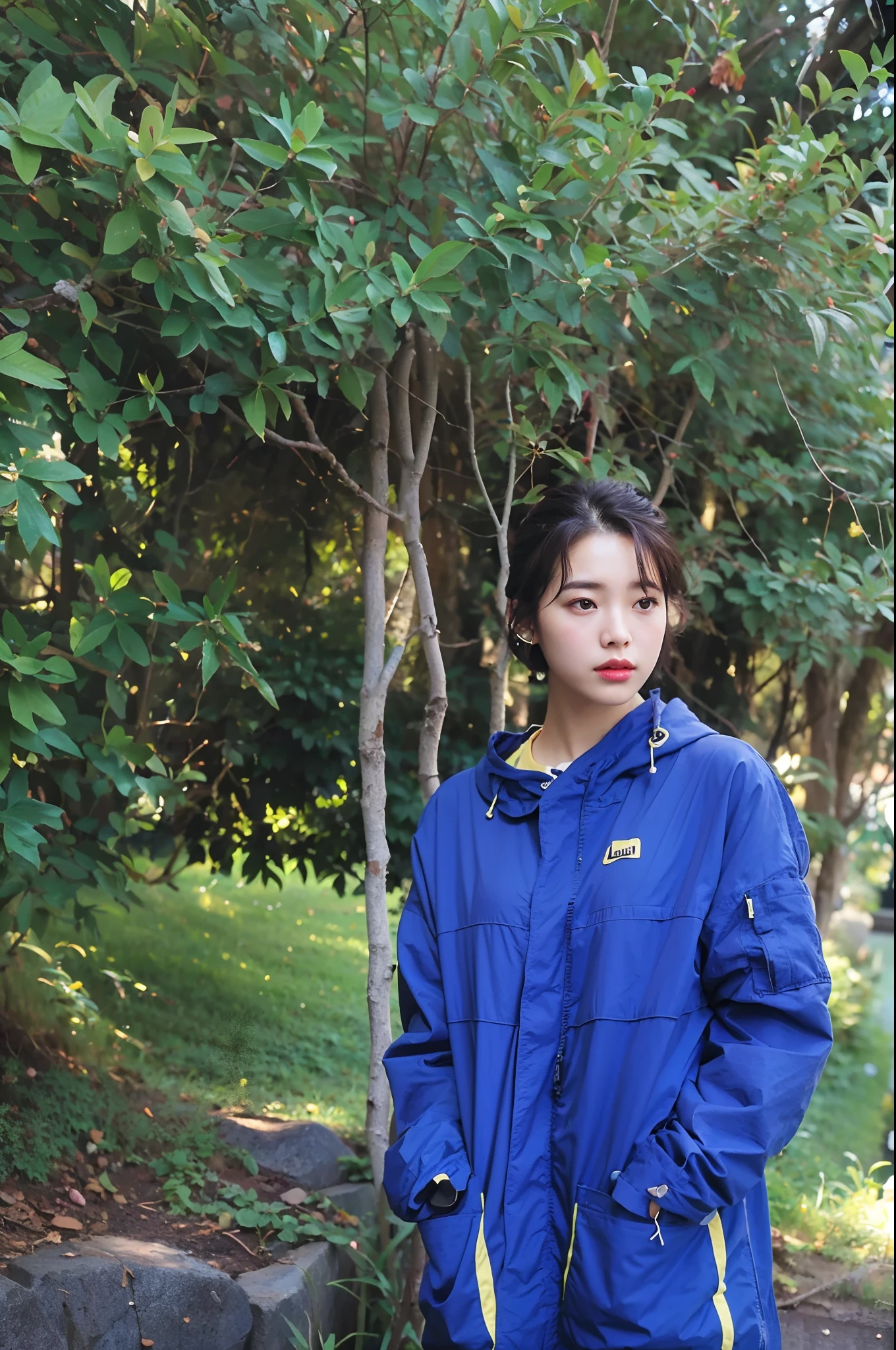 (Best quality, 8k, 32k, Masterpiece, UHD:1.2),Photo of Pretty Japanese woman, large breasts, very short bob hair,upper body,face focus,oversized_sweater, necklace, simple background, from above, looking at viewer,