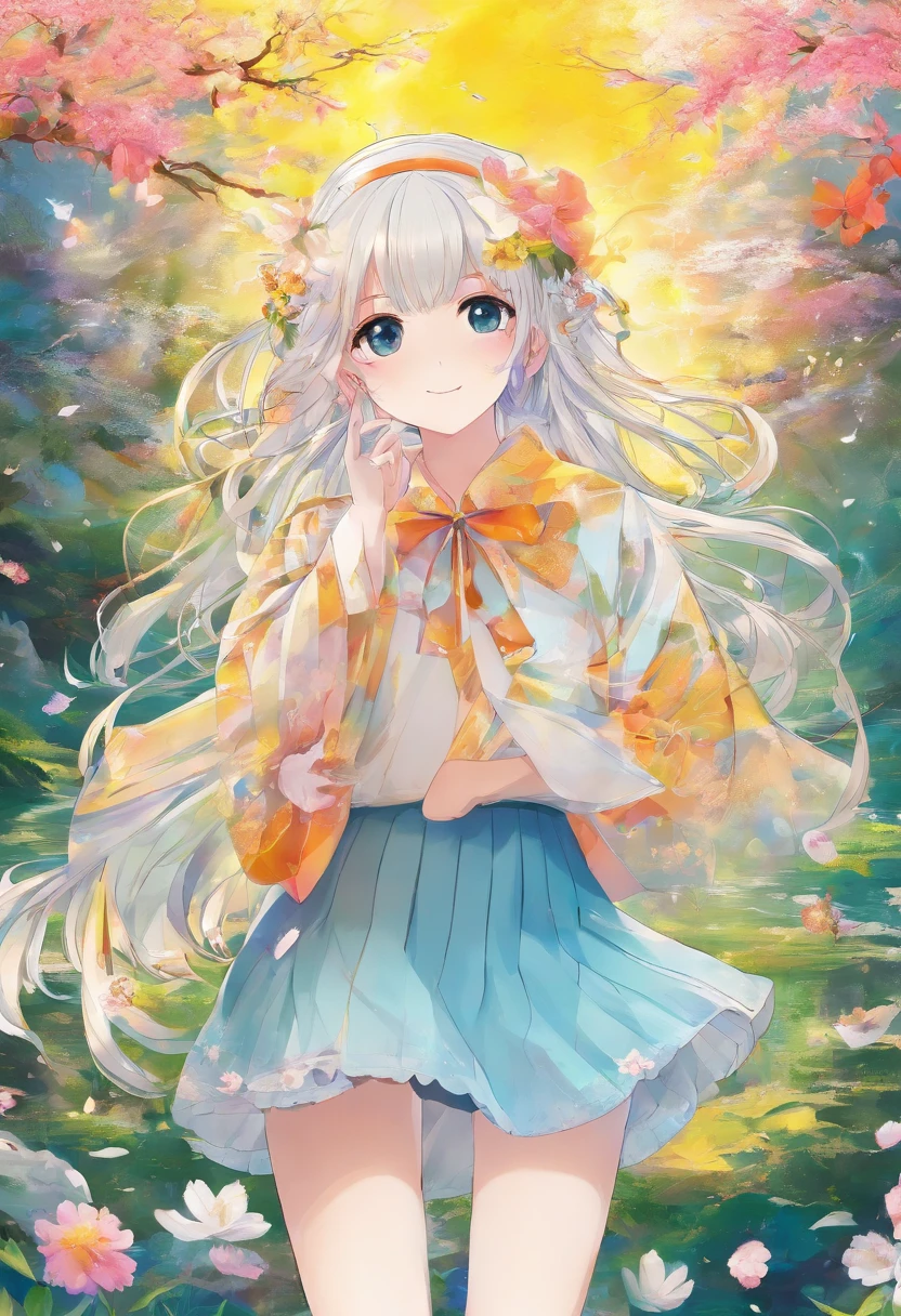 School style，Sister，rays of sunshine，special effect，fantasy