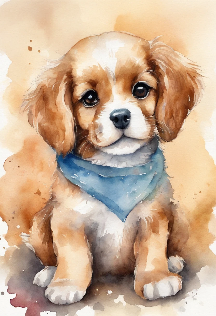 puppy,fofinho, Chibi, fundo simples, adorable animal, kawaii