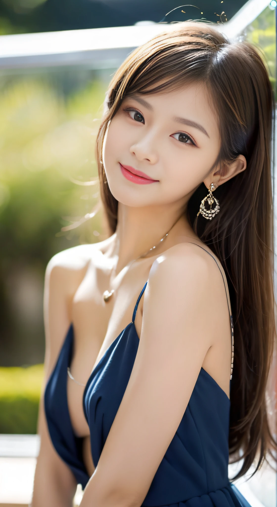 (32K,very high res, high detailing, highly accurate,Pretty Girl 1:1.5),Raw photo & realistic atmosphere,beautiful dark blue eyes,Detailed mouth,Glossy lips,Detailed eyebrows,Soft white skin that shines with every detail,,Eyes drawn in detail、Very beautiful eyes with azure eyes,Detailed lips、Very beautiful face,Very well-formed face、Lifelike face,shiny beautiful lips,Beautiful eyebrows,Infinite reality,Best design,(Insanely cute Japan ,Beautifully shaped breasts,Very cute beautiful girl,Little Girl,y body,Outstanding style:1.5),Best Natural Makeup,Japanese ido,Korean Idols,Young sensual idol,Moist eyes,Dark Beautiful Deep Eyes,Beautiful butt,beauty legs:1.3),超A high resolution、Natural and realistic face,Pure eyes are too cute,(((photorealisim,Photograph the whole body))),Reality Live Action,(Fashionable, Luxurious and voluminous earrings,a necklace,A bracelet,gyuru,Glossy nail art,Gorgeous Party Long Dresses,Luxury Gorgeous Court,White G Strength,high-heels,hairaccessories,Calm and fashionable girl,Shiny brown hair,Fancy Hair Arrangements for Party,独奏,Lori,little smiling,full body Esbian,Show full-body fashion,Red carpet, A gorgeous long dress that you won't forget once you see it,The only beauty,Cute 15 year old g,Veryar old girl:1.7),Night in R