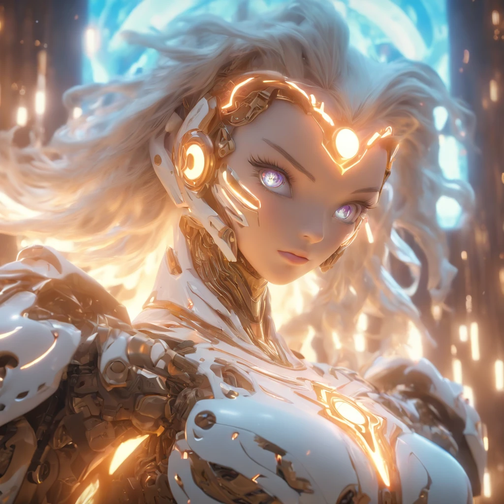 (Cowboy shot:1.2),(Wide Angle Shot), (Long Shot:1.3), (Intricate details:1.4), (Masterpiece) , ((Anime Robot, Beautiful Golem, ((White Skin)), Angel, 1girl, Magic)), (Perfect Aesthetic Eyes:1.3) , (Detailed Eyes) , (Halo:1.2) , (Elden ring:1.3), (Mechanical Wings), (Wings:1.3), Glowing, Twintails Hair, Multicolored Hair, (Perfect Hands:1.1), (Anatomically Correct Body:1.4), (Perfect Face), Majestic Guardian Knight | Ultra Detailed Robotic Armor | Cinematic Lighting | Intricate filigree metal design | 16k | Unreal Engine 5 | Octane Render | 3d, (anatomically correct :1.4), (In the Holographics Hyperspace Metaverse 50mm, Ultra Detailed, Fantasy Background, Blush, Solo), (Fighting Stance:1.3), (Magic circle:1.3), Lightning Effect, (Ray Tracing), Show Your Ability A.I., (Glowing Eyes) , (Particles Glowing) , 16k Wallpaper, Robot Female, Nude