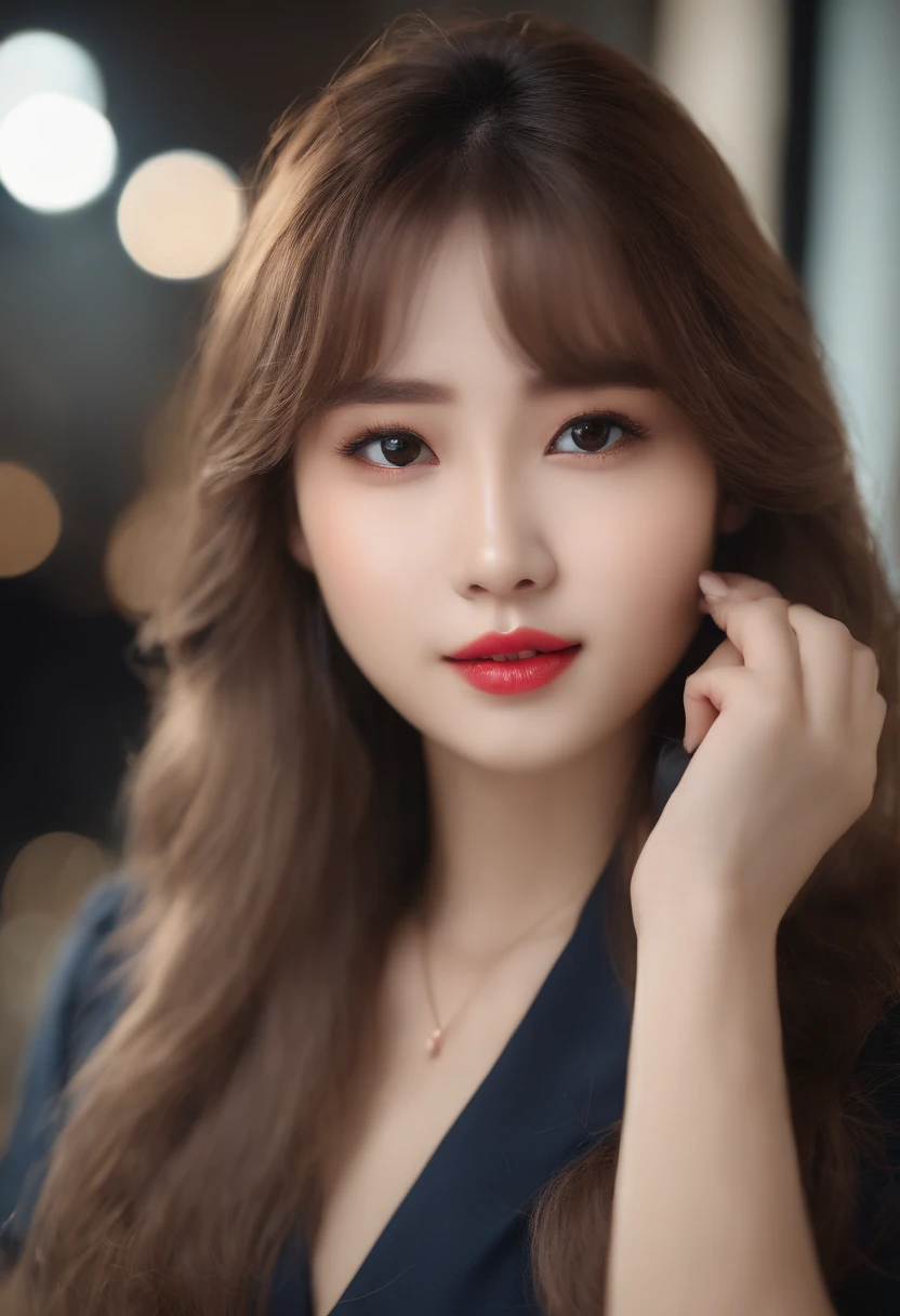 full bodyesbian "(Best quality,A high resolution),(Realistic),(Studio lighting),(Portrait),(-yeld) C girl,(Reporter),(professional),(Vivid colors),(Detailed eyes, Lips),(Studio type),(Reporter),(microphones),(Professional attire),(confident smile),(Dynamic pose),(Neutral background),(Bright, a vibrant atmosphere)"Lovely journalist for 16 years ality,4K,8K,A high resolution,Masterpiece:1.2),Beautiful detailed eyes,beautiful detailed lips,Long hair,uniform, (((16 year old girl)red girl in casual dress sitting in studio , hand sign,Mare hair,professional,Vibrant colors,Soft lighting,Subtle shadows,Messy bun, Mare hair breeze,stunning elegant pose,A confident expression,Expressive eyes,Curved eyelashes,Subtle blush,Sparkling highlights,sharp detailed,Soft skin,Precise coloring,Glowing atmosphere,Dynamic composition,Sublime works of art, Small round eyes, Chinese teenagers, glossy pink lips, Seductive cute smile, K pop look, Complete anatomy of the whole body