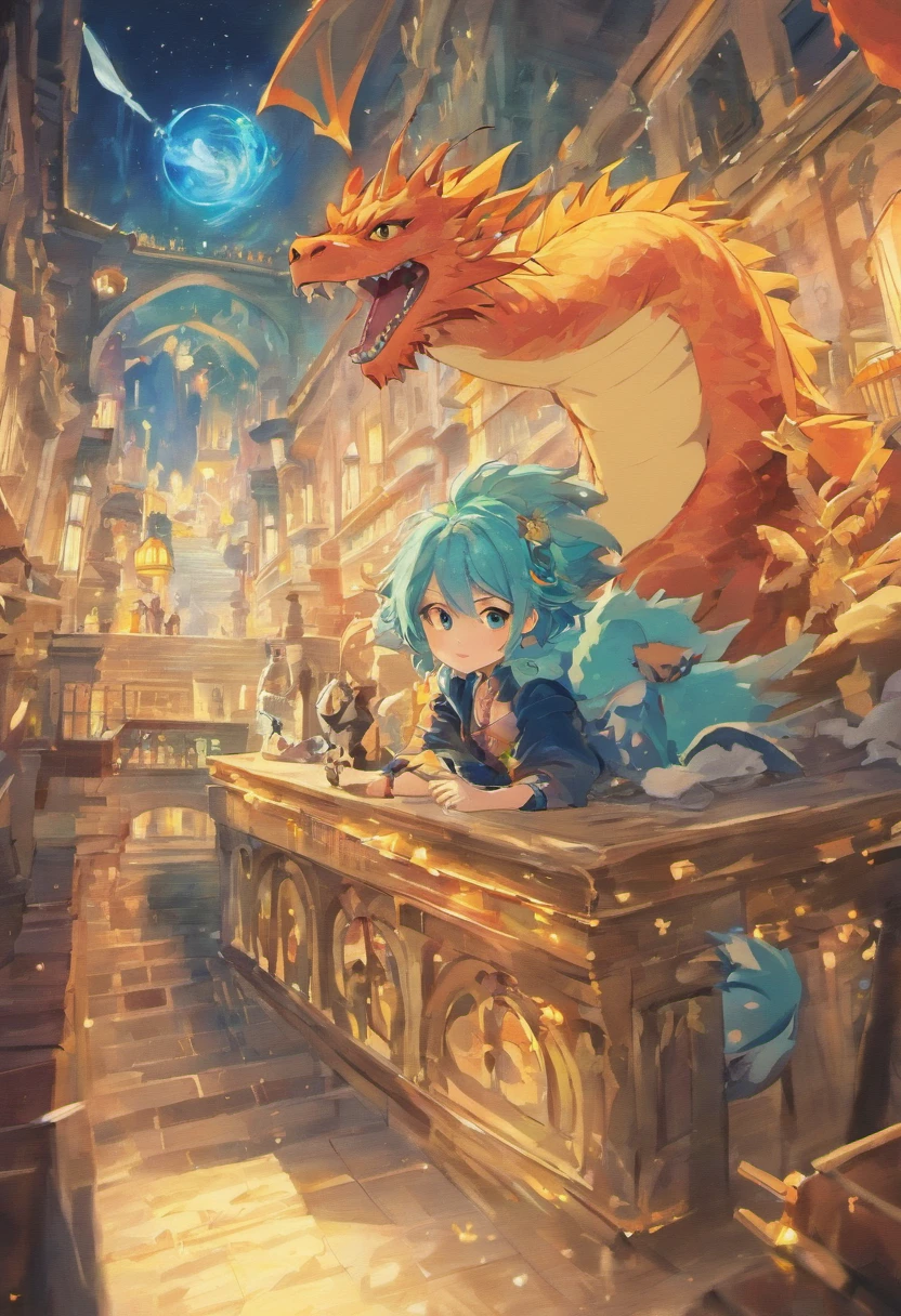 In a magical world of stuffed animals, There lived a stuffed dragon named Drako. He was a very cute dragon, com escamas roxas e olhos brilhantes. He lived alone in a plush castle, mas era feliz assim.
Um dia, A bright light appeared in the sky. Drako looked up and saw a fairy flying towards him.