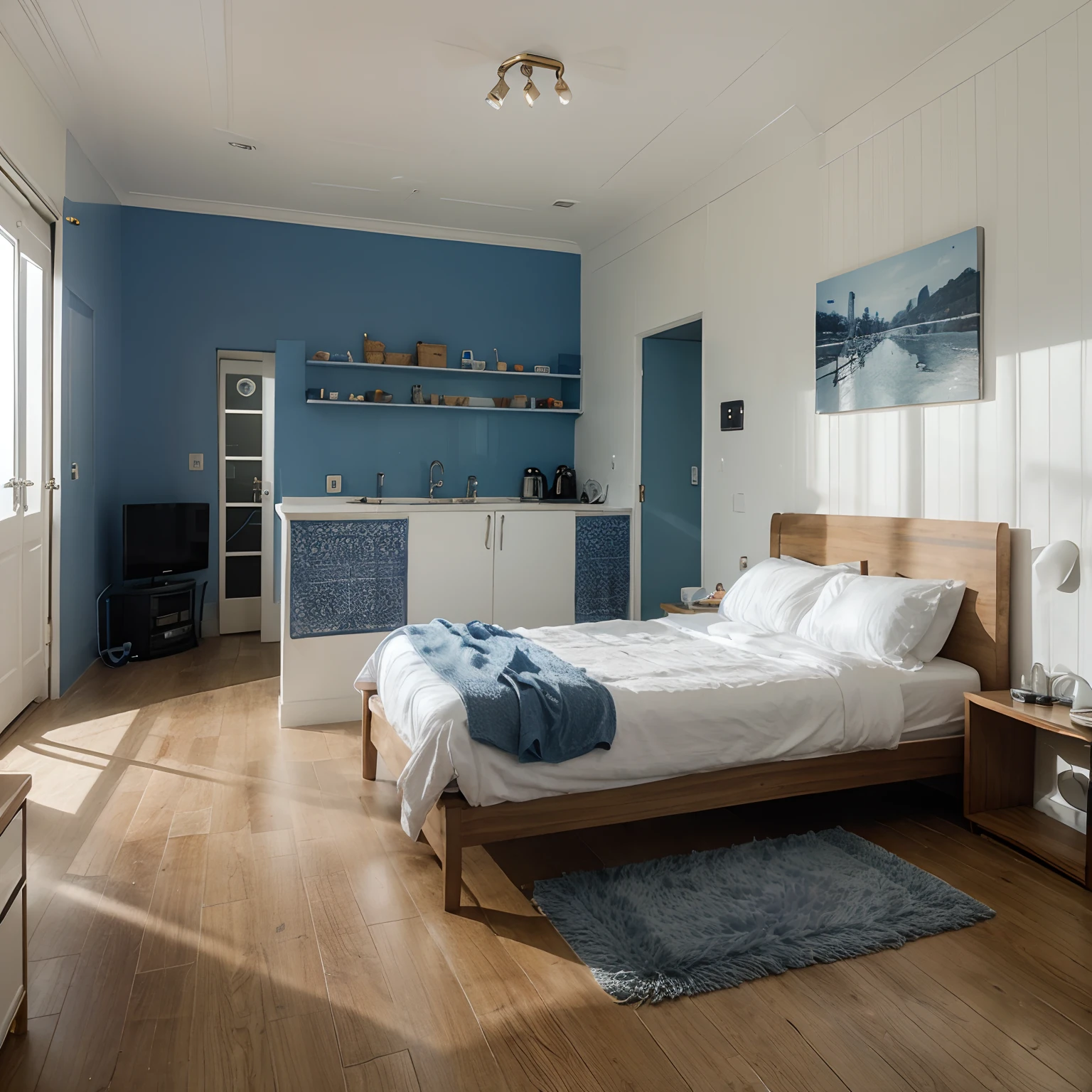 Advance home Blue and white only