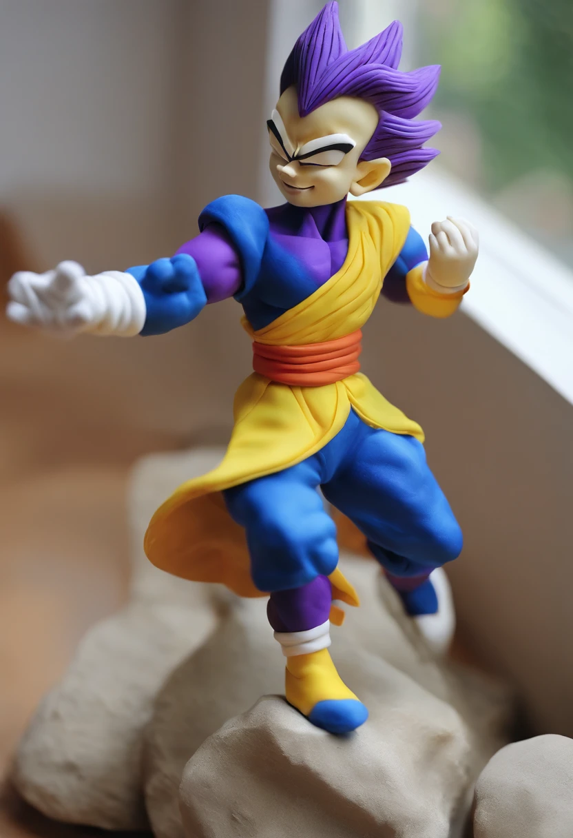 Vegeta fighting in the Legendary super saiyan form against perfect cell