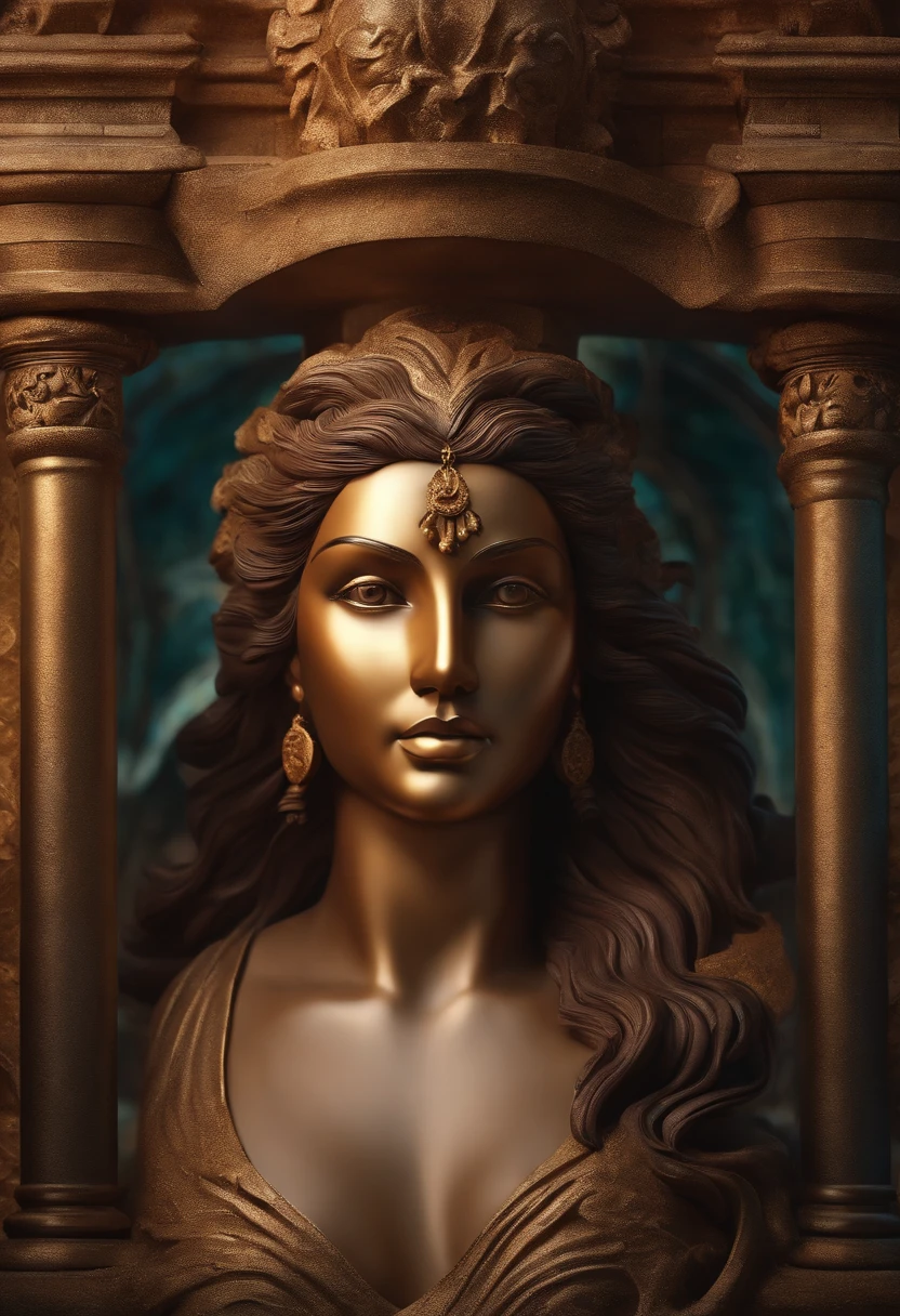 Background 4K, sculpture, face, antiquity, art background