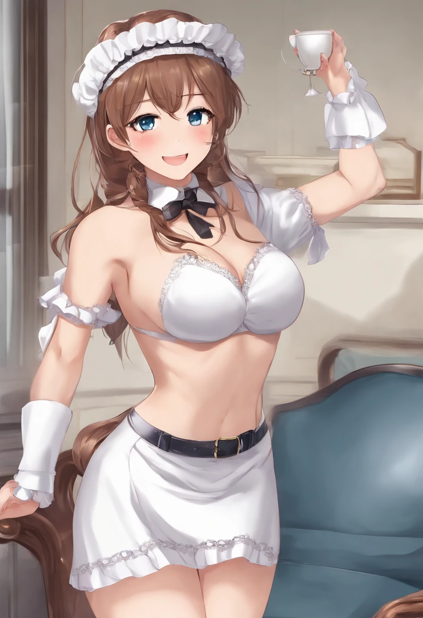 NSFW,a medical doctor:1.5,topless,tongue-out,pussy opened,matured body,masutepiece,Best Quality,Cute models in Japan, Random Casual Hairstyles,Blue eyes,topless:1.5 ,Pubic hair:1.5 ,Huge breasts:1.3,see-through cameltoe,1girl,Side ponytail, maid headdress,mole on breast,Cowboy shot, laughing,30 years old:1.5,breasts apart