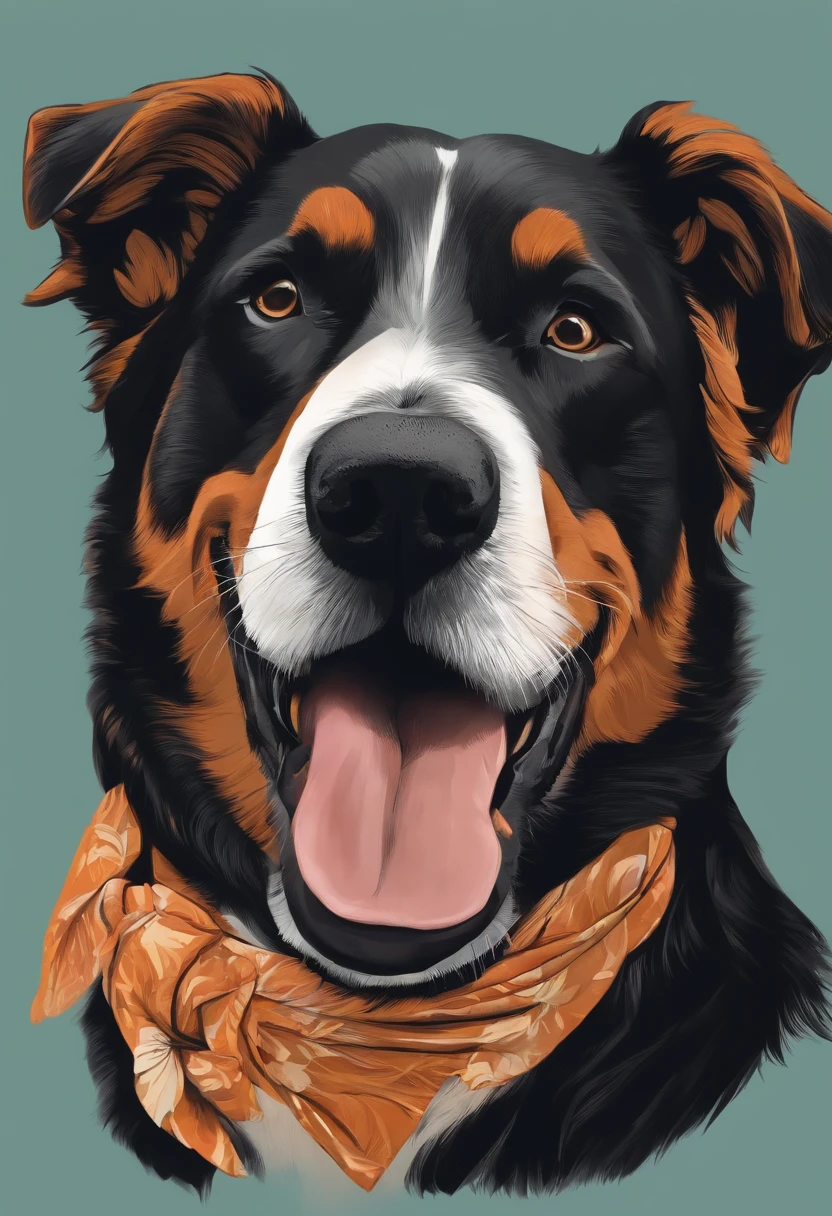 /imagine prompt: Dog illustration for a sticker with a black background, em negrito estilo de contorno, bordas irregulares, Lixo, sombreamento claro --v 5.2
